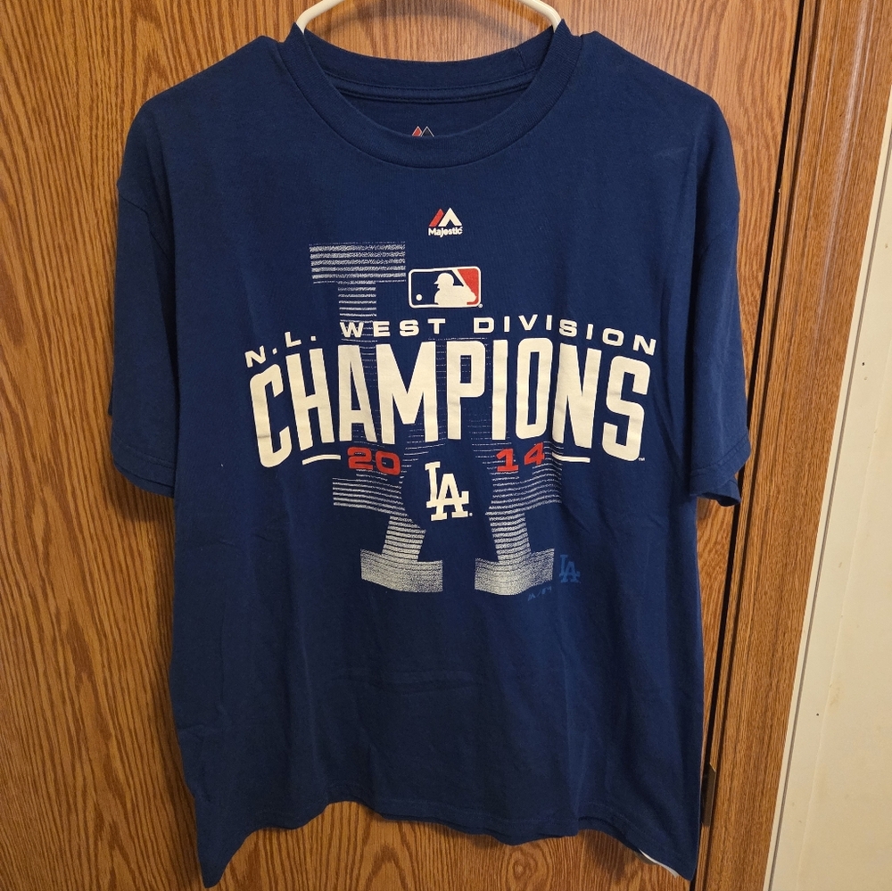 Majestic Los Angeles Dodgers 2014 Playoffs Shirt Sz Large Men's MLB